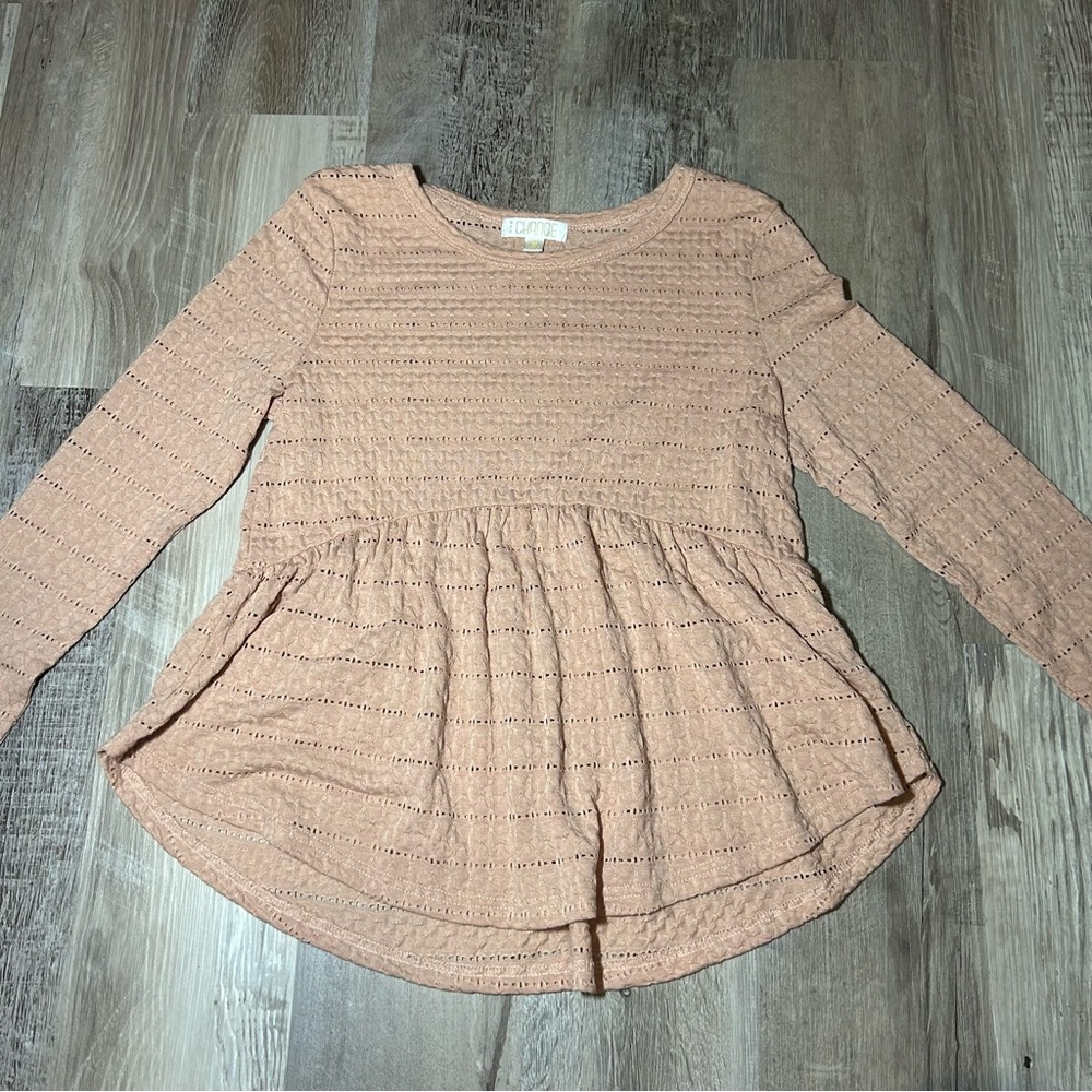 BKK CHANCE Dusty Pink Women’s Babydoll Style Long Sleeve Top Medium